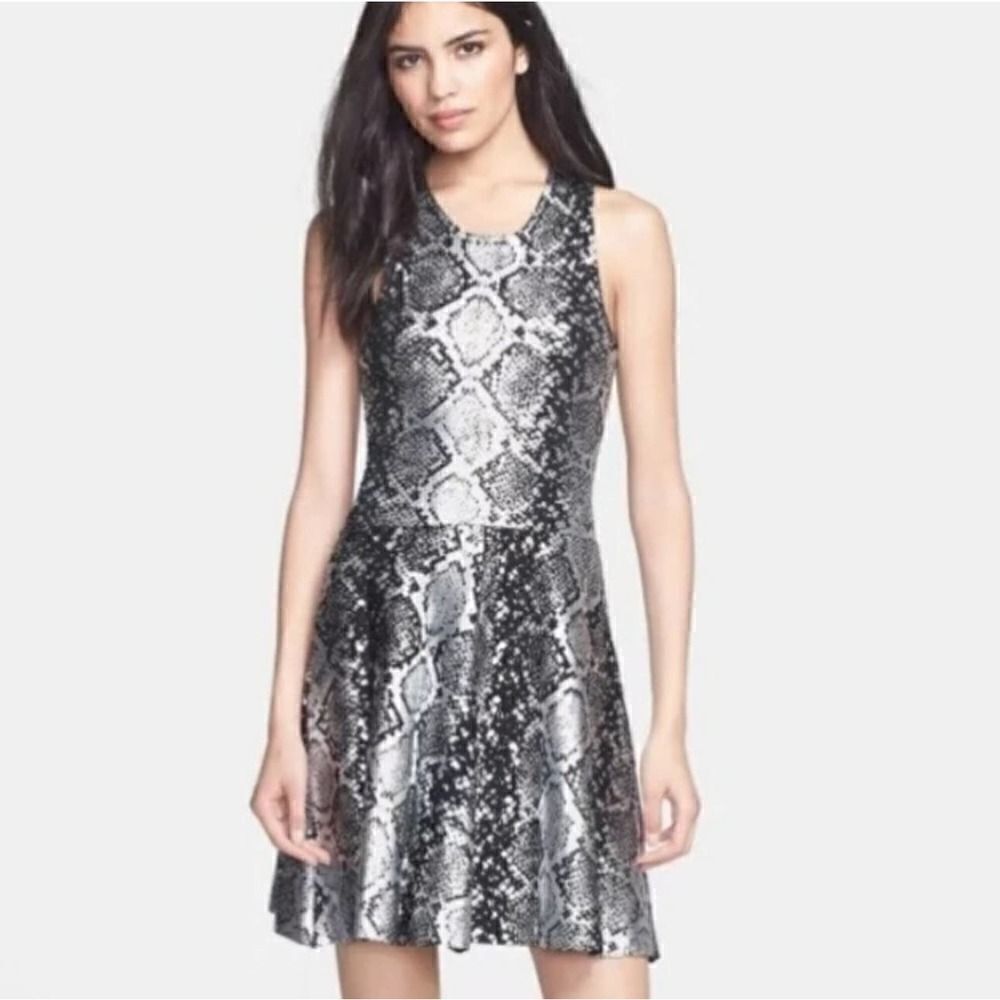 Parker Olida Foiled Python Print Dress Size Small